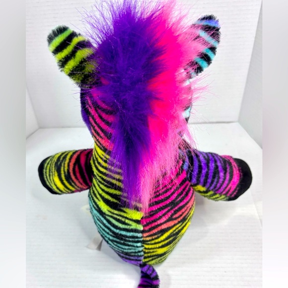 Build a Bear Multicolored Rainbow Zebra Plush Toy - Picture 2 of 7